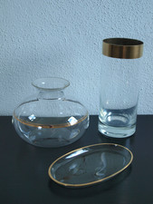 Glasvase goldrand glasschale gebraucht kaufen  Regensburg