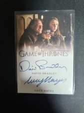 Tarjeta autografiada doble Game of Thrones 2019 David Bradley y Lucy Hayes  segunda mano  Embacar hacia Mexico