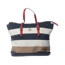 Tommy Hilfiger, torebka, damska, niebieska/wielokolorowa, paski, 40, 13, 29 cm #xI9 na sprzedaż  PL