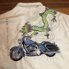 Harley Davidson Tori Richard Dragon motocicleta seda GG extra grande botão para cima comprar usado  Enviando para Brazil