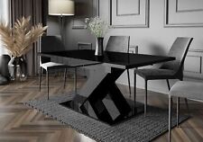 Usado, Mesa extensível 140-180x80cm cozinha preto brilhante frete grátis rápido comprar usado  Enviando para Brazil