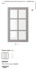 IKEA BODBYN PORTA DE VIDRO CINZA 18X30” ARMÁRIO PORTA GAVETA JANELA 004.850.21 comprar usado  Enviando para Brazil