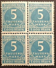 Selos da Alemanha 1923 inflação Prov 5 mil 4 blocos SG312 MI274 MM comprar usado  Enviando para Brazil