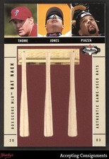 2003 Fleer Box Score Thome Chipper Jones Mike Piazza TACO USADO EM JOGO TRIPLO /250 comprar usado  Enviando para Brazil