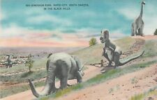 Cartão postal de linho lembrança tiranossauro Rex Dinosaur Park Rapid City Dakota do Sul, usado comprar usado  Enviando para Brazil