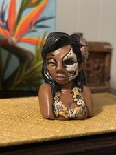 Zombie Hula Girl Tiki Kubek Maka Tiki Dziewczyna 6" Wysoki Ręcznie robiony we Włoszech, używany na sprzedaż  Wysyłka do Poland