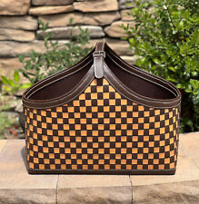 Bolsa tote de armazenamento tecido couro sintético padrão xadrez marrom bronzeado comprar usado Bolsa tote de armazenamento tecido couro sintético padrão xadrez marrom bronzeado comprar usado  Enviando para Brazil