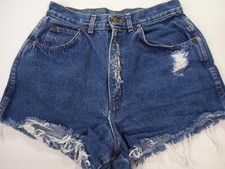 Shorts jeans vintage chique feminino adolescente cintura alta azul W28 desgastado EUA, usado comprar usado Shorts jeans vintage chique feminino adolescente cintura alta azul W28 desgastado EUA, usado comprar usado  Enviando para Brazil