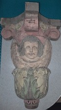 Prateleira corbel vintage estilo colonial espanhol esculpida em madeira querubim comprar usado  Enviando para Brazil