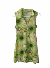 Mini vestido floral Ceci vintage sem mangas feito nos EUA tamanho pequeno/médio com zíper comprar usado  Enviando para Brazil