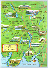 Postcard map lake for sale  TEWKESBURY