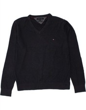 Suéter feminino Tommy Hilfiger gola V Reino Unido 20 2XL azul marinho algodão CE27 comprar usado  Enviando para Brazil