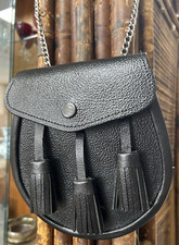 Black leather sporran for sale  RIPON