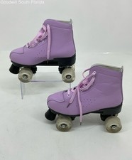 Patins quadriciclos femininos de couro sintético roxo com cadarço quatro rodas tamanho 43 comprar usado  Enviando para Brazil