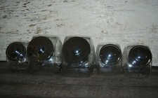 Conjunto de 5 vasilhas basculantes de vidro vintage, tampas cromadas ~ Dream Kitchen Cook Storage! comprar usado  Enviando para Brazil