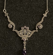 Amethyst marcasite pendant for sale  ROTHERHAM