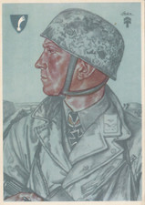 Cartolina antica fallschirmjag usato  Voghera