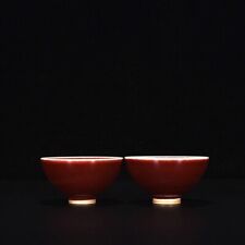 Usado, Porcelana requintada 3 pol. Qing Kangxi Langyao copo vermelho comprar usado  Enviando para Brazil