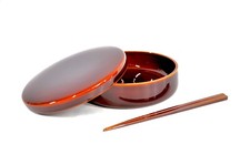 Usado, Lancheira japonesa de madeira com tampa de laca cerimônia do chá KASHIKI & HASHI comprar usado  Enviando para Brazil