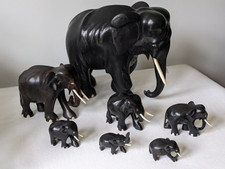 Set elephants. hardwood for sale  HYTHE