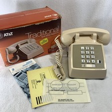 Telefone vintage 1984 AT&T tradicional tom de toque marfim estilo mesa 2500 (funciona, usado comprar usado Telefone vintage 1984 AT&T tradicional tom de toque marfim estilo mesa 2500 (funciona, usado comprar usado  Enviando para Brazil