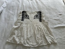 Blusa Primark Off White preta floral bordada gaze tamanho grande comprar usado  Enviando para Brazil