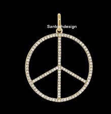 Pingente Berloque Designer Peace Diamante Prata Esterlina 925, Joia Feita à Mão, Presente comprar usado  Enviando para Brazil