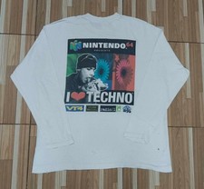 Camiseta rara vintage Nintendo 64 I Love Techno jogo promocional ConTrol N64 OG anos 90 GG comprar usado  Enviando para Brazil