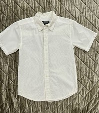Usado, Camisa masculina Kenneth Cole tamanho 7 manga curta estampada branca 100% algodão comprar usado  Enviando para Brazil