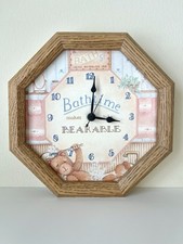 Antigo Vintage 8,5” Relógio Hexágono Hora do Banho do Urso MDF Folheado de Madeira, Sem Vidro comprar usado  Enviando para Brazil