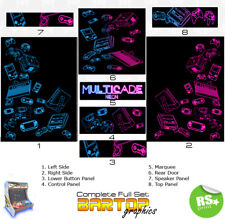 Usado, Multicade neon bartop conjunto completo/metade arte arcade adesivos gráficos arcade comprar usado  Enviando para Brazil