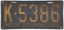 Washington 1931 license for sale  Bloomsburg