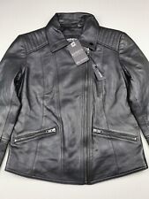 BARNEYS ORIGINALS Womens Tamanho 10 Belina Jaqueta de Couro (BNWT) Zips Biker Preto  comprar usado  Enviando para Brazil
