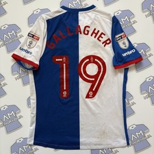 Męska koszulka domowa Sam Gallagher Blackburn Rovers 2016/2017 noszona w meczu na sprzedaż  Wysyłka do Poland