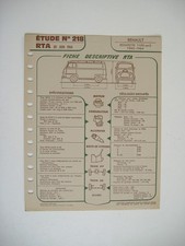 Fiche technique rta d'occasion  France