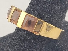 Usado, Autêntico anel folheado a ouro de cristal marrom âmbar Swarovski assinado por cisne tamanho 7/M comprar usado Usado, Autêntico anel folheado a ouro de cristal marrom âmbar Swarovski assinado por cisne tamanho 7/M comprar usado  Enviando para Brazil