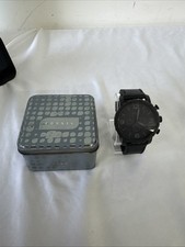 Relógio Fossil Nate JR-1354 masculino cronógrafo 50mm estojo pulseira de couro preto quartzo comprar usado  Enviando para Brazil