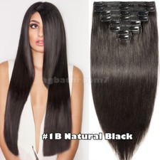 Grampo grosso brasileiro em trama dupla cabeça cheia 100% extensões de cabelo humano Remy EUA comprar usado  Enviando para Brazil
