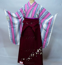 Conjunto completo de quimono manga dois shaku Hakama L Deen comprimento curto fibra sintética F, usado comprar usado  Enviando para Brazil