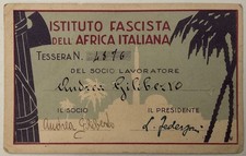 IFAI ISTITUTO DELL’AFRICA ITALIANA TESSERA SOCIO LAVORATORE REGNO D’ITALIA comprar usado  Enviando para Brazil