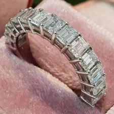 Anel de diamante cultivado em laboratório com certificação corte esmeralda 3,00 ct ouro branco 14k comprar usado  Enviando para Brazil