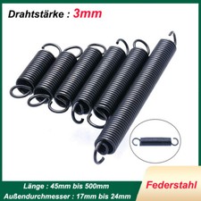 Federstahl Zugfeder Draht Durchmesser 3mm Haken Spannfeder Länge 55mm bis 500mm comprar usado  Enviando para Brazil