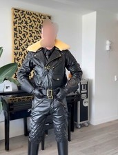 Jaqueta de couro real masculina couro bovino painéis acolchoados motociclistas gays jaquetas BLUF.. comprar usado  Enviando para Brazil