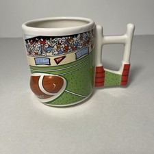 Caneca de futebol 3D copo de cerâmica com alça de poste de gol ventilador esportivo 4" de altura comprar usado  Enviando para Brazil