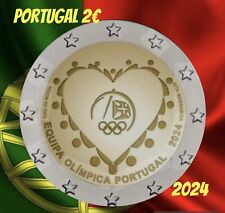 Portugal 🇵🇹 Moeda 2€ Euro 2024 Jogos Olímpicos Equipe Coração Anéis Esportivos Cruz comprar usado  Enviando para Brazil