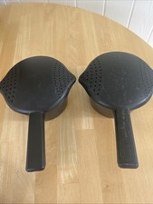 Panelas a vapor Pampered Chef microondas 1 qt-4 cp cabo preto ~CONJUNTO de 2 comprar usado  Enviando para Brazil