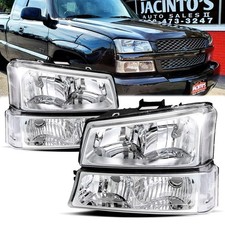 Faróis cromados Chevy Silverado Avalanche 2003-2006 + lâmpadas de sinalização para-choque comprar usado  Enviando para Brazil