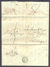 1835 lettera con usato  Russi