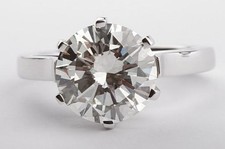 Brylantowy pierścionek z diamentem soliter 5ct 750 18K białe złoto z ekspertyzą DPL   na sprzedaż  Wysyłka do Poland