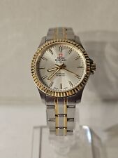 Vintage Swiss Military By Chrono Relógio Feminino Dois Tons Prata Mostrador Sunburst 29mm comprar usado  Enviando para Brazil
